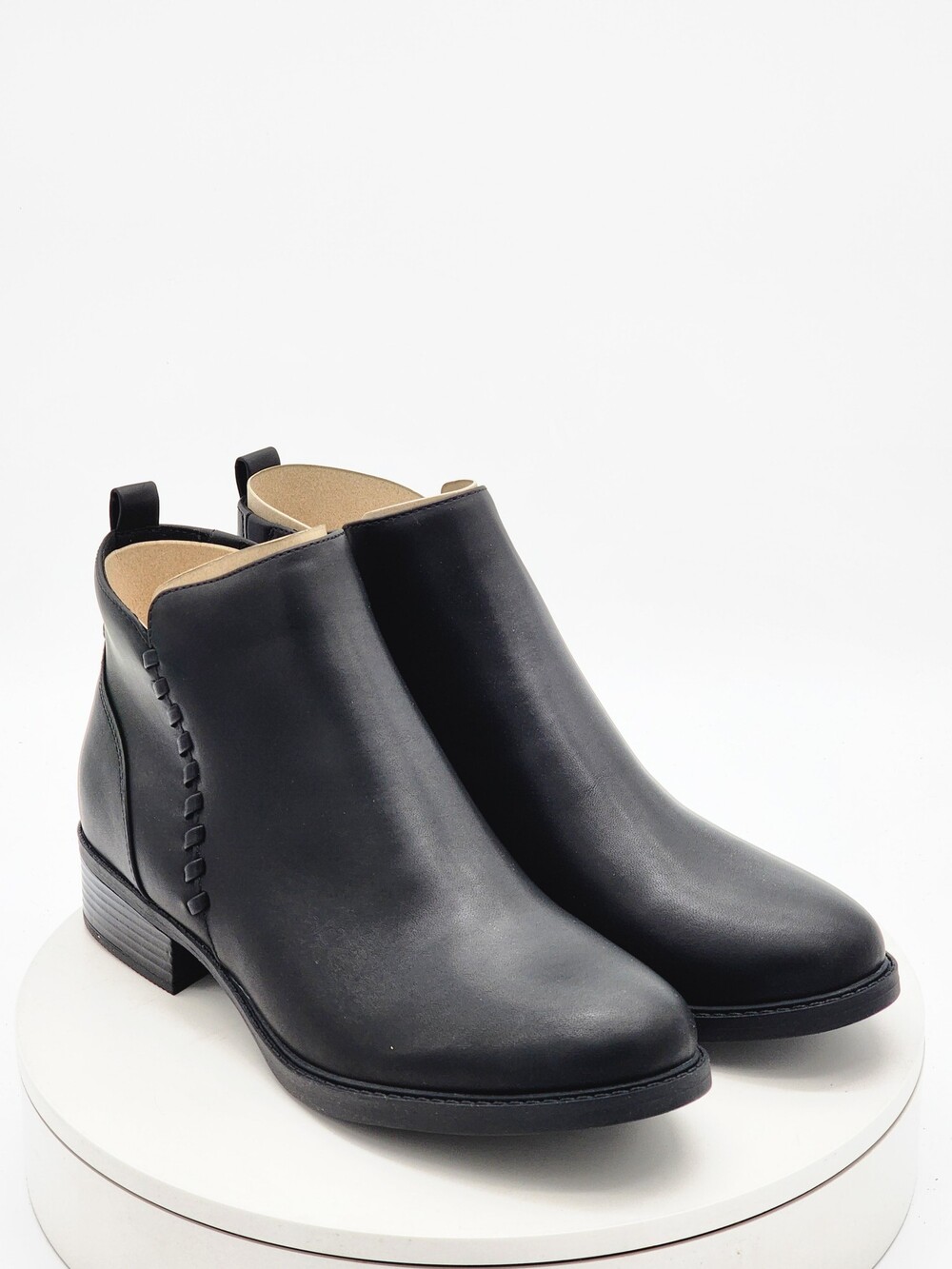 Easy Spirit Lorand3 Black Ankle Boots Women’s Size 10 M Side Zip Low Heel